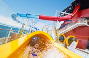 Splash around fun onboard Disney Cruise Line with water slides, pools and splash zones