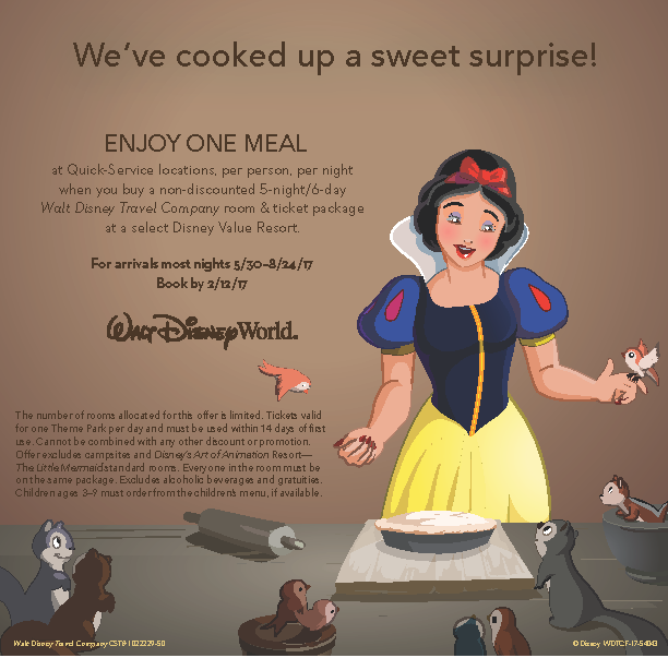 Save this summer with a free meal deal at Walt Disney World Resort!
