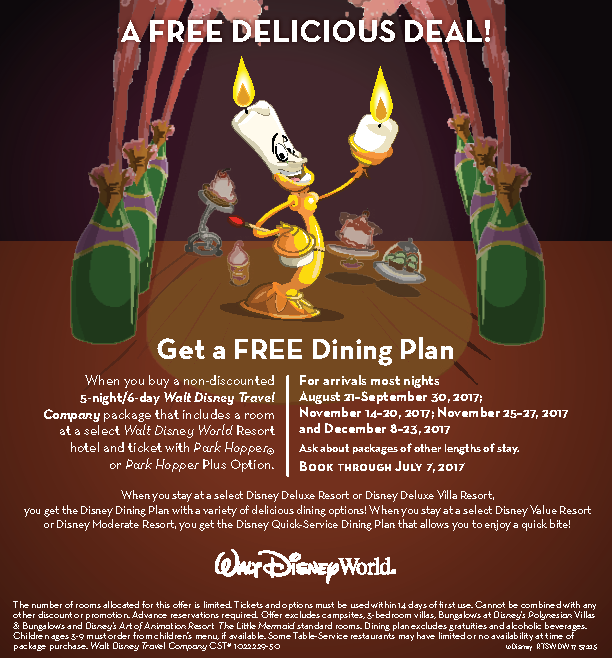 Free Dining plan this fall at Walt Disney World